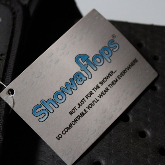 Showaflops Black Slide Anti-Slip Shower Sandals Mens Black Size 13/14 NWT - Picture 4 of 8